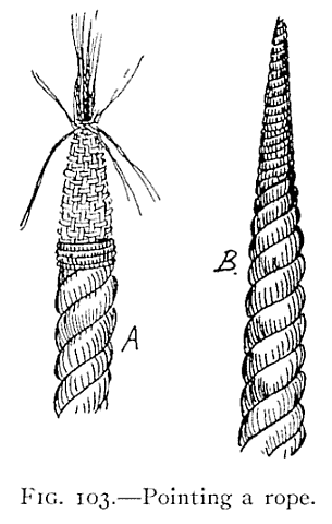Illustration: FIG. 103.Pointing a rope.