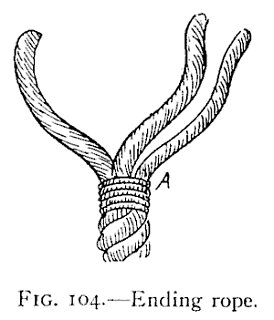 Illustration: FIG. 104.Ending rope.