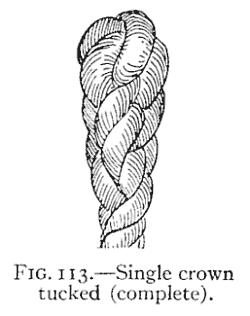 Illustration: FIG. 113.Single crown tucked (complete).