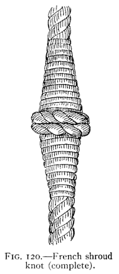 Illustration: FIG. 120.French shroud knot (complete).