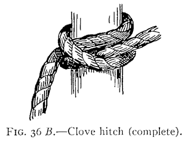 Illustration: FIG. 36 <i>B</i>.Clove hitch (complete).