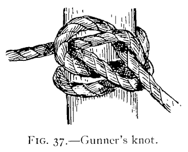 Illustration: FIG. 37.Gunner's knot.